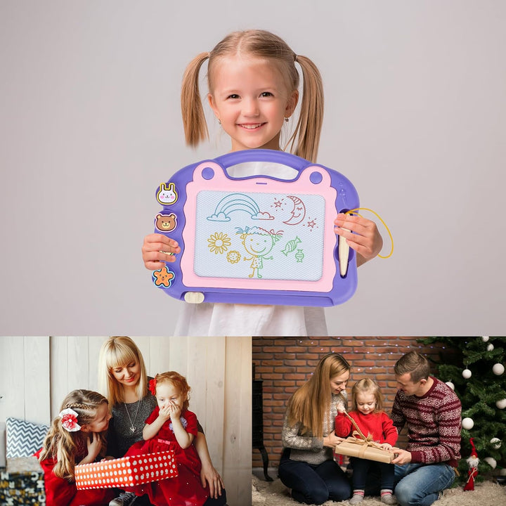 Magnetische Maltafel Zaubertafel,Magnetische Zaubertafeln Kinder mit 4 Form Stempel,Spielzeug zum Sc