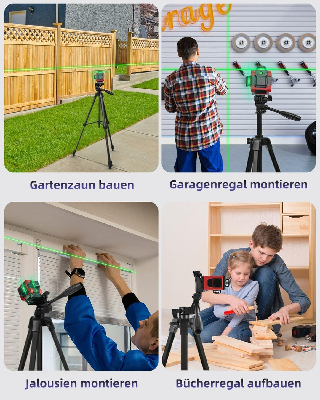 Laser Stativ höhenverstellbar bis 172 cm, 1/4" Gewinde, für Linienlaser &amp; Laserwaage, Aluminium, uni