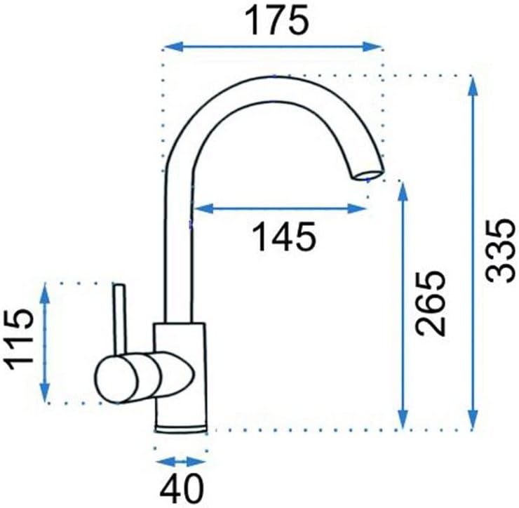 Rea Küchenarmatur TALISA BLACK HAUT Wasserhahn Küche aus Messing 360° Drehung Armatur Küchenspüle Mi