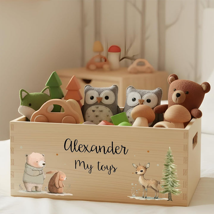 Creative Deco Personalisierte Geschenke Baby Holzkiste Spielzeugkiste mit | Wunschnamen | Spielzeug