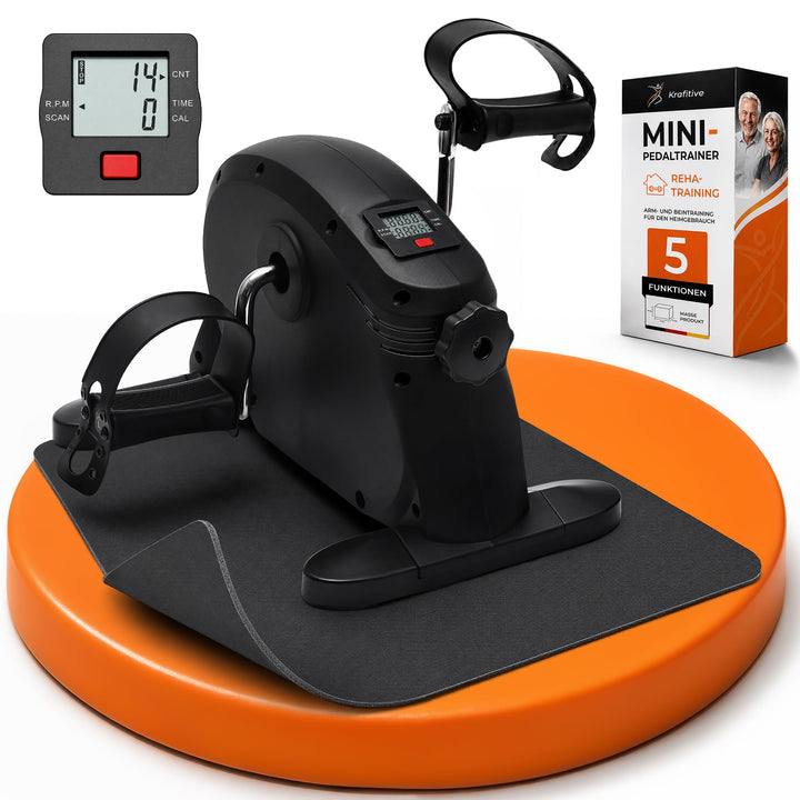 Pedaltrainer &amp; Mini Heimtrainer, Arme &amp; Beine, für Senioren | Sitztraining unterm Schreibtisch, gele