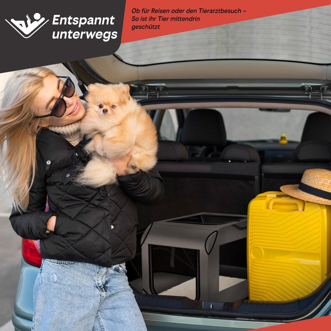 Hunde-Transportbox Tier Hundebox Transporttasche faltbar Hundetasche Haustier-Transport Atmungsaktiv