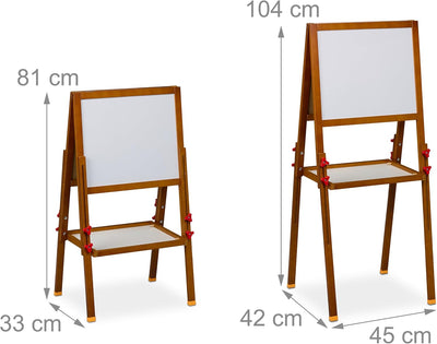 Relaxdays Kinderstandtafel, magnetische Spieltafel, höhenverstellbar, 81-104x45x42 cm, Whiteboard &