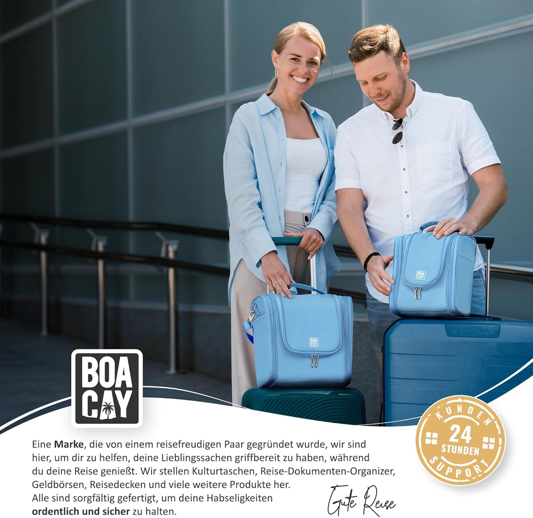 BOACAY Extra Grosse Kulturbeutel für Damen, Herren, Kinder, Kulturtasche mit Henkel, Reise Kosmetikt