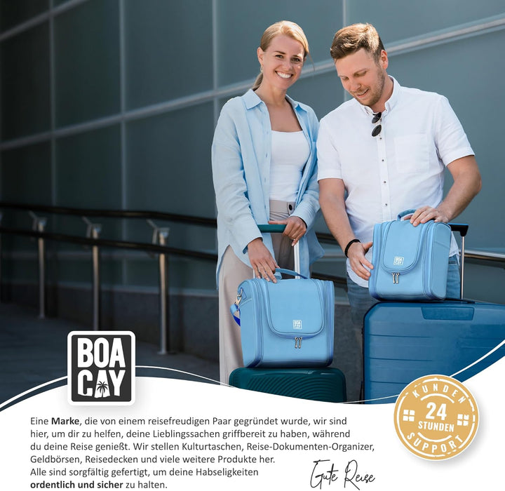 BOACAY Extra Grosse Kulturbeutel für Damen, Herren, Kinder, Kulturtasche mit Henkel, Reise Kosmetikt