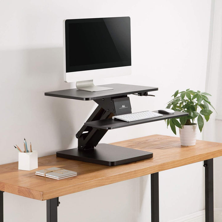 Maclean MC-882 Schreibtischaufsatz Arbeitstation Sitz-Steh Höhenverstellbar Schreibtisch Computertis