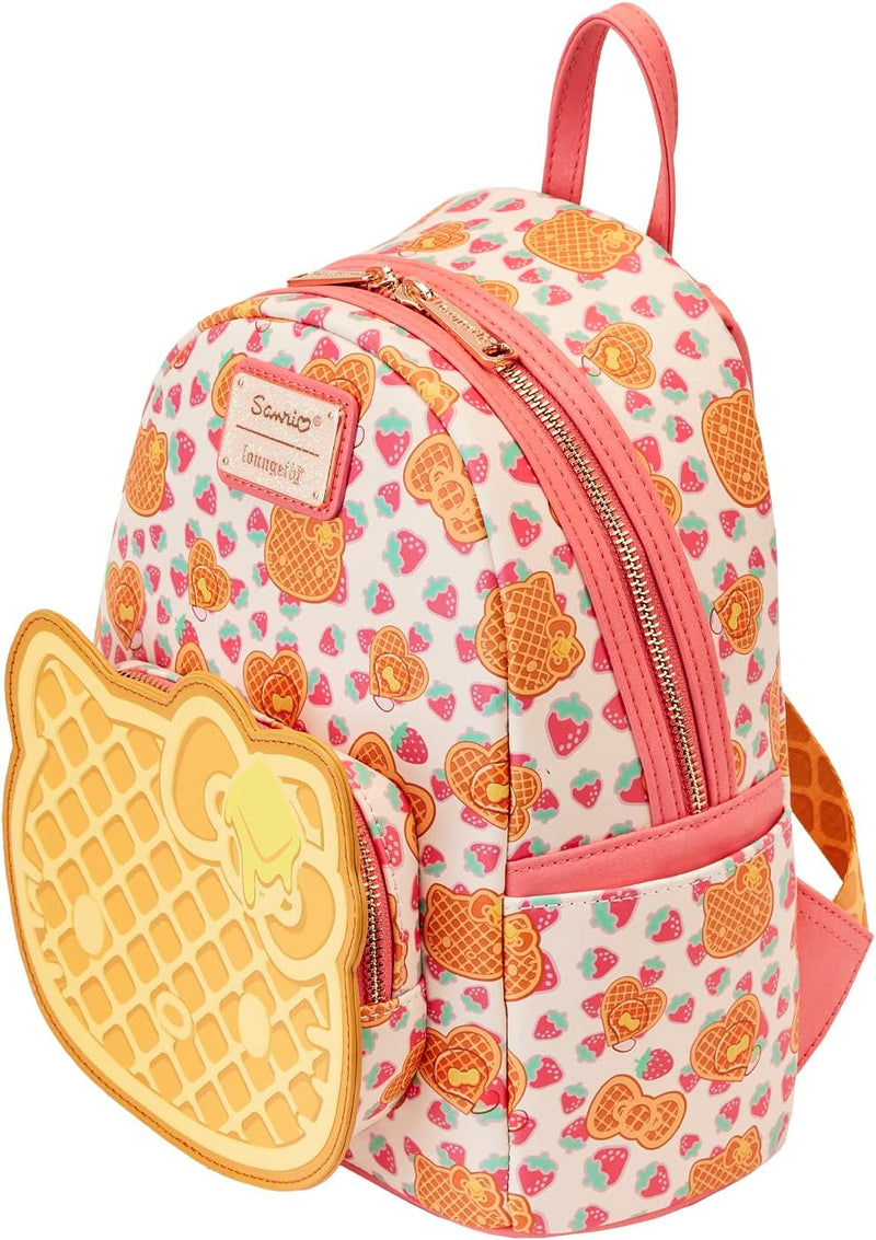 Loungefly Mini Backpack Hello Kitty Breakfast Waffle Nue offiziell Sanrio Rosa One Size