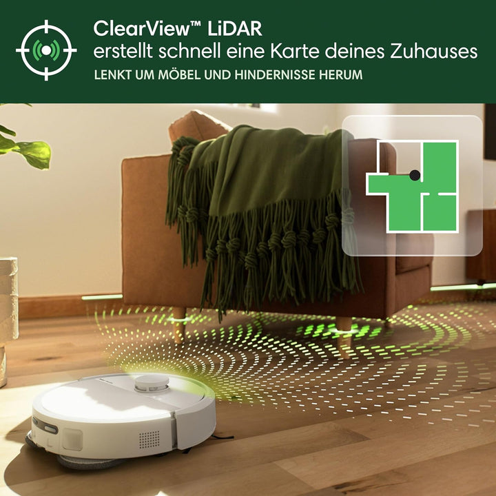 iRobot Roomba Plus 405 Combo Robot + AutoWash Dock Saugroboter mit Wischfunktion - Clearview LiDAR -