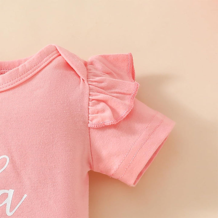 Neugeborene Baby Mädchen Sommer Outfit Rüschen Kurzarm Top+ Bowknot Bloomers Tutu Rock Shorts+ Stirn