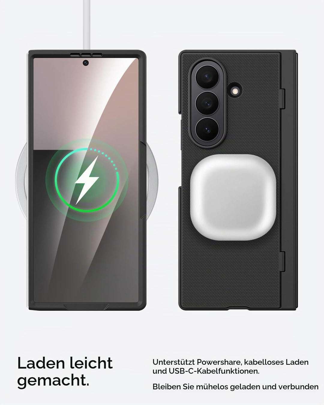 Miimall Handyhülle Kompatibel mit Samsung Galaxy Z Fold 7 Hülle mit Ständer, [HD Displayschutz] Ultr