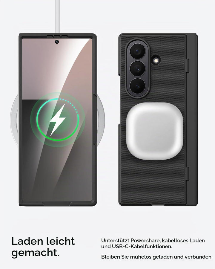 Miimall Handyhülle Kompatibel mit Samsung Galaxy Z Fold 7 Hülle mit Ständer, [HD Displayschutz] Ultr