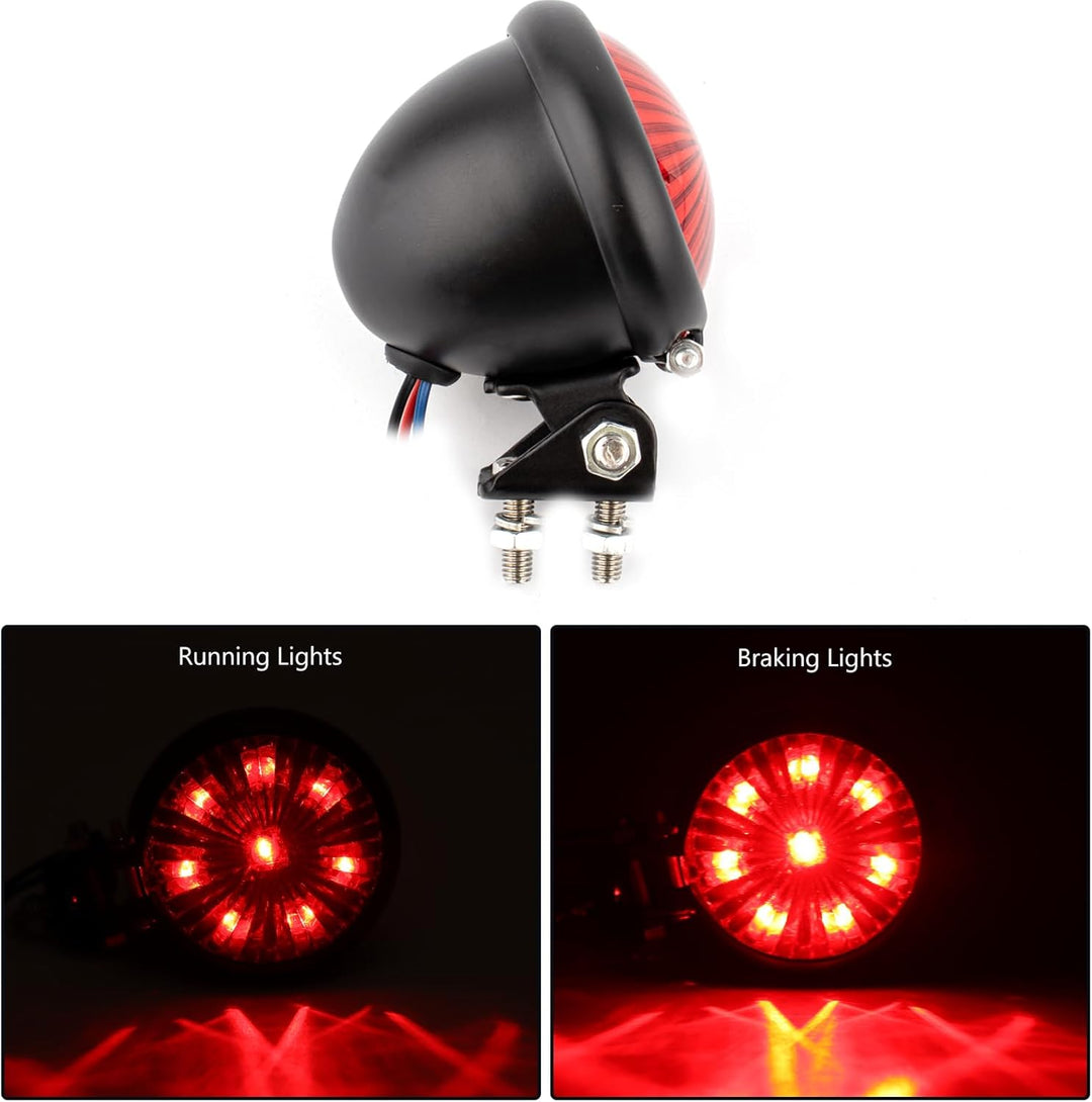 BREDUXSER Motorrad Rücklicht LED Bremsrücklicht Universal für Street Bike Chopper Bobber Cafe Racer
