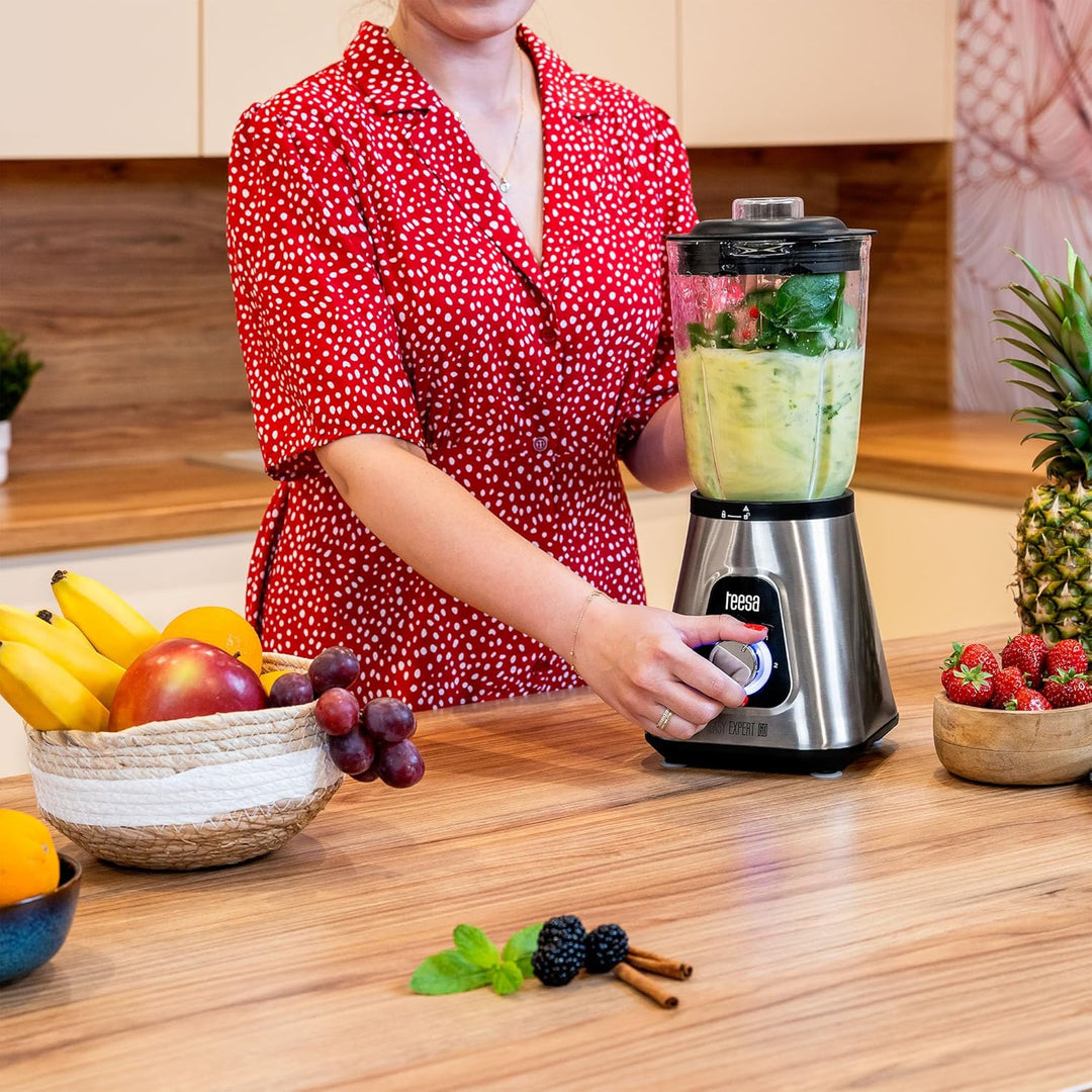 Teesa Easy EXPERT GO Bechermixer, Leistung: 1300 W, Glasbecher mit einem Fassungsvermögen von 1,5 l,