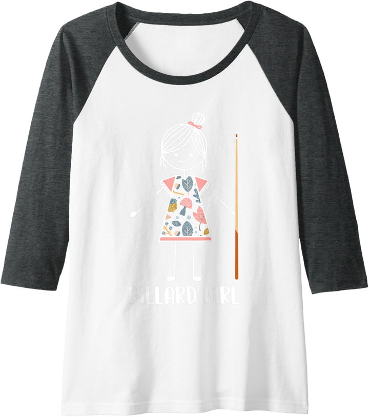 Damen Billard Mädchen Billardttisch - 8-Ball Billardspieler Raglan