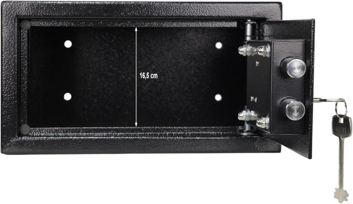 Möbeltresor Safe Tresor Geldschrank Wandtresor Wandsafe Schlüssel Wertsachen S2 - schwarz M Schwarz,