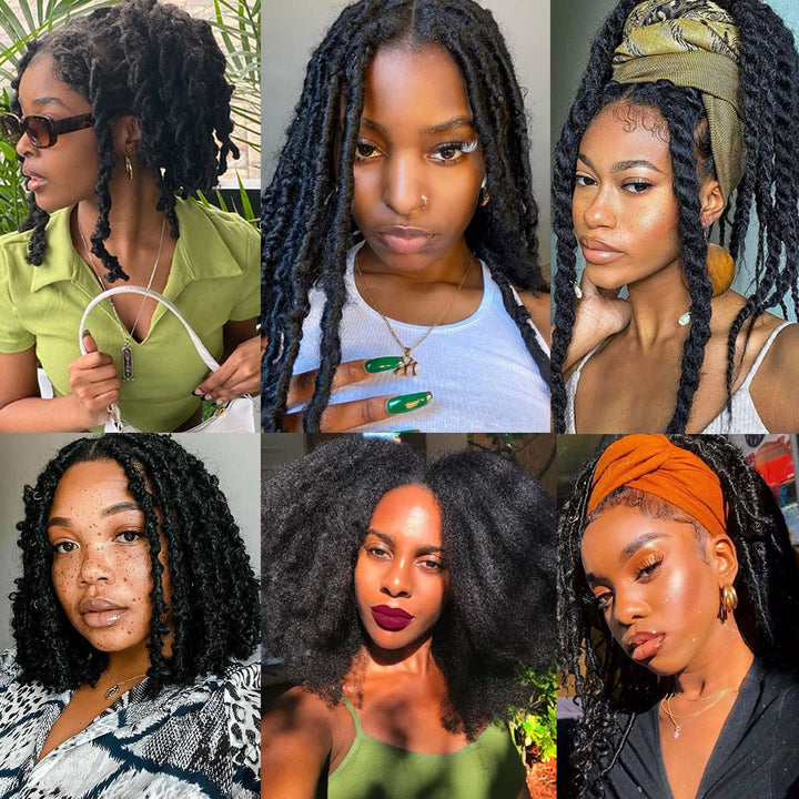 Leeven 16 Zoll Springy Twist Hair for Afro Marley Locs 8 Packs Afro Kinky Curly Marley Braiding Hair