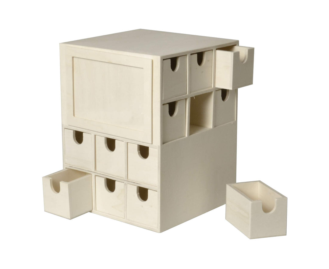Artemio Adventskalender Cube, 17 x 17 x 22 cm, Holz