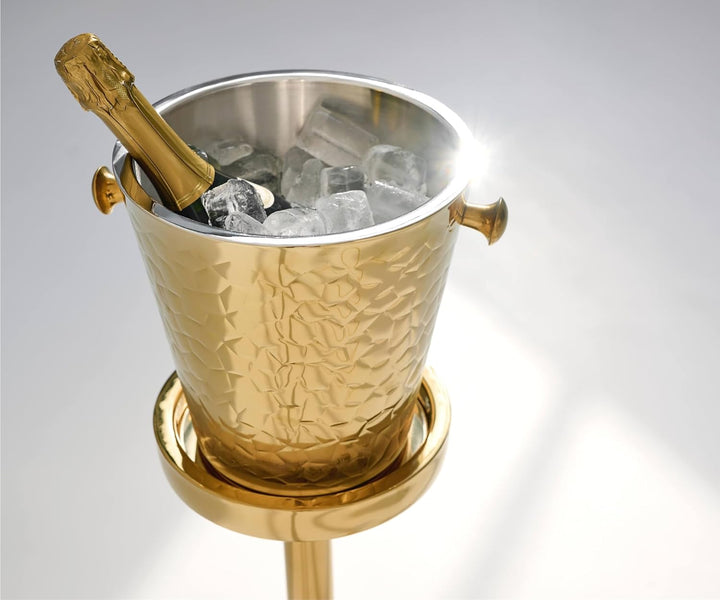 EDZARD Sektkühler Capri goldfarben - Flaschenkühler, Champagner Kühler inkl. Ständer - Getränkekühle