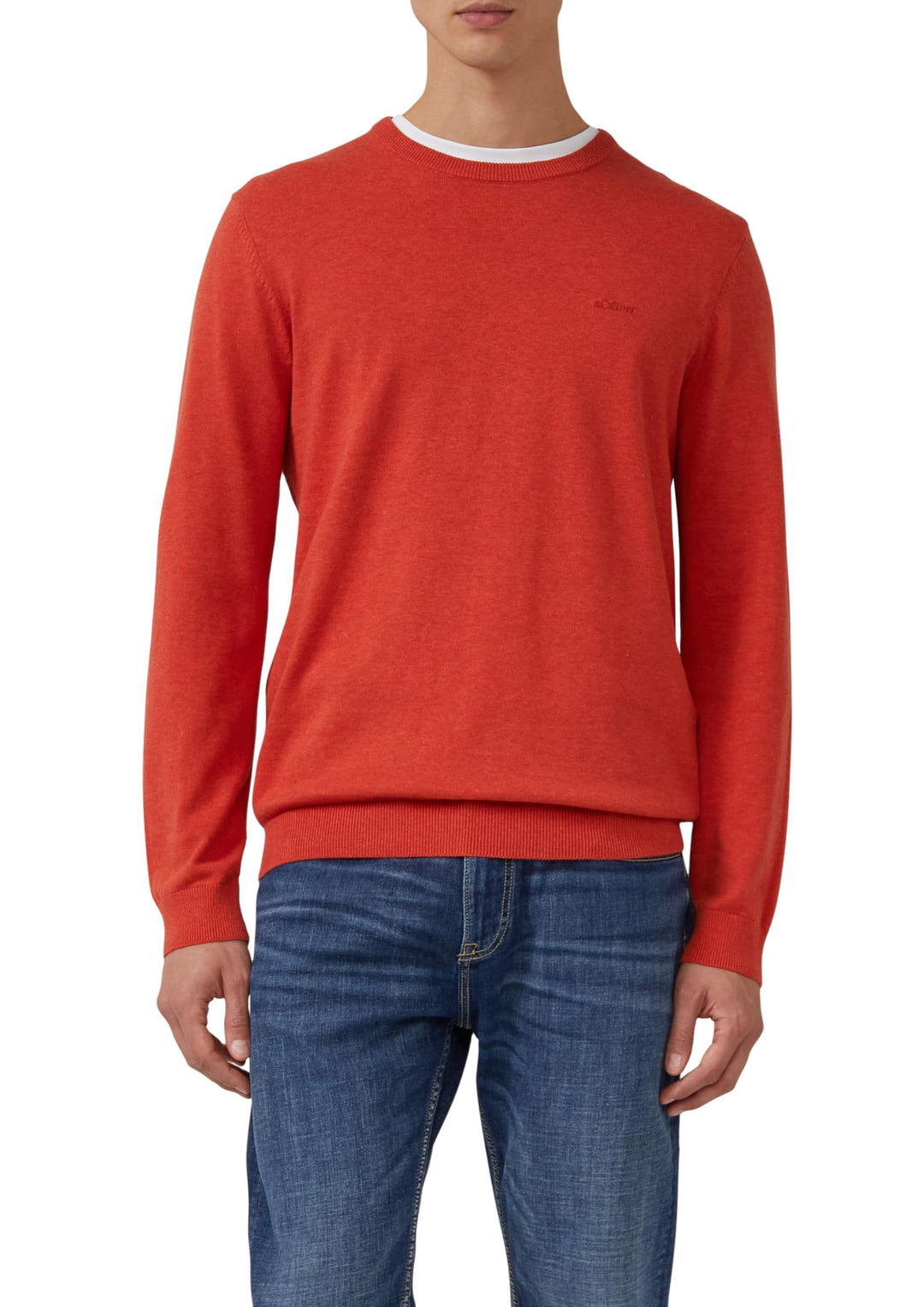 s.Oliver Baumwollpullover mit Logo-Stickerei S 34w0_korallrot, S 34w0_korallrot