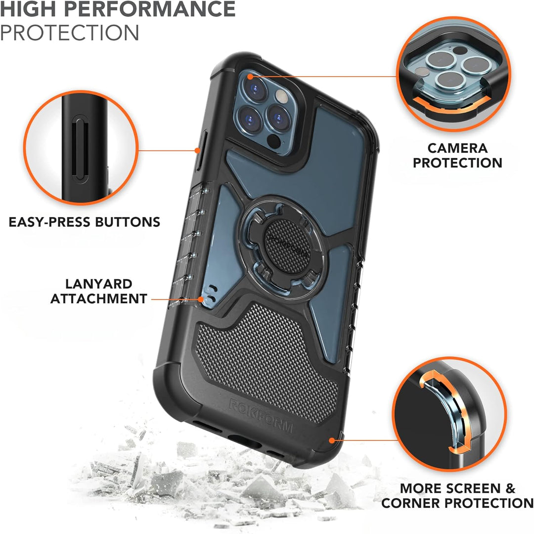 ROKFORM Schutzhülle für iPhone 12, iPhone 12 Pro, magnetisch mit Twist Lock, dünn, stossfest, Crysta