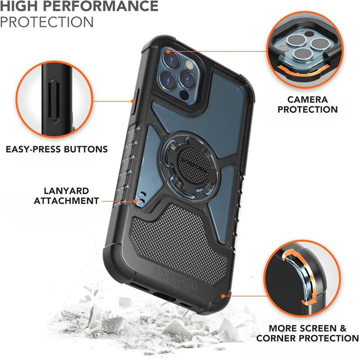 ROKFORM Schutzhülle für iPhone 12, iPhone 12 Pro, magnetisch mit Twist Lock, dünn, stossfest, Crysta