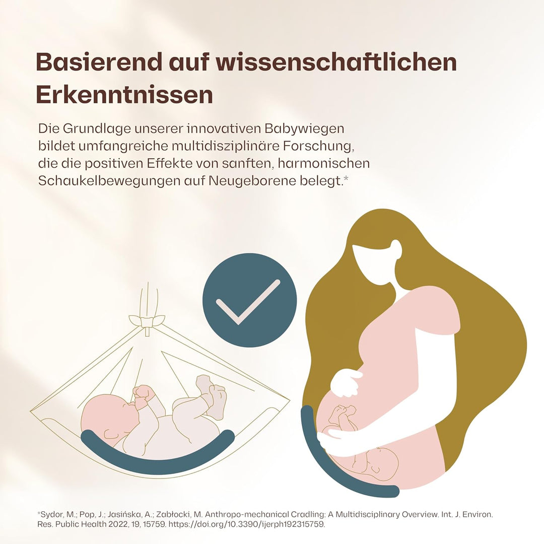 Lottili Federwiegen Motor | lautlos & selbstlernend | mit Timer & Dauermodus | fein einstellbare Sch