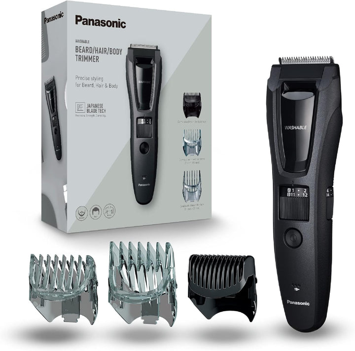 Panasonic ER-GB62 Bart-/ Haarschneider mit 39 Schnittstufen, Bartschneider für Herren, inkl. Body-Tr
