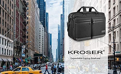 KROSER Laptoptasche Stilvolle Schultertasche Passt bis zu 17,3 Zoll Aktentasche Erweiterbare Wasserd