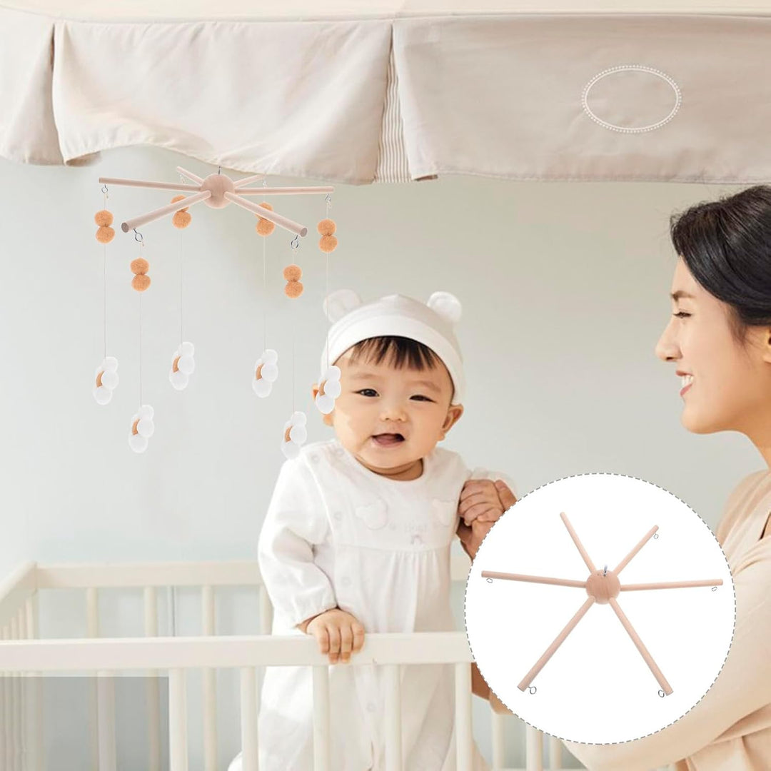 Holz Mobile Rahmen DIY Windspiel Halterung Babyzimmer Hängender Spielzeugständer Stabiler Holzrahmen
