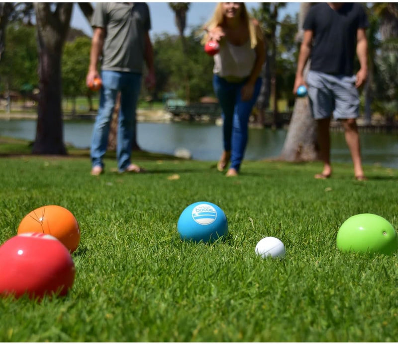 GoSports Backyard Bocce Sets mit 8 Bälle, Pallino, Etui und Messseil - Wählen Sie zwischen klassisch