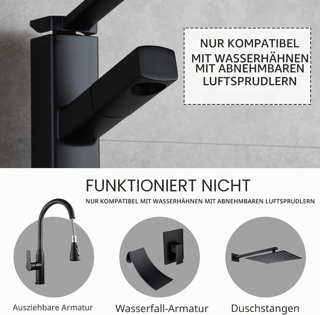 Tecmolog WS024F7 Waschbecken-Dusche, Edelstahl, tragbar, für WC, Hand, Bidet-Wasserhähne, Halterung,
