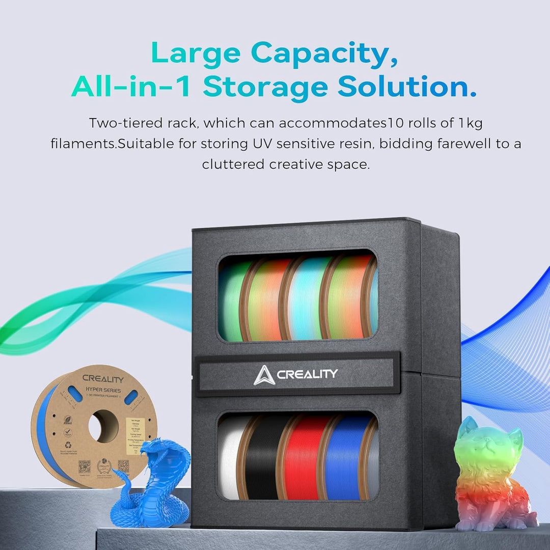 Creality 3D-Drucker-Filament-Aufbewahrung, robuster 3D-Drucker-Metallhalter, staubdicht, stabil, 2-s