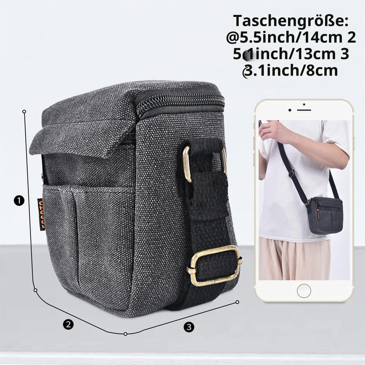 FOSOTO Kameratasche Canvas Digitalkamera TascheKompakte Fototasche Camera Case für Sony A6000 A6100