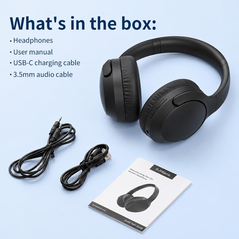 Kopfhörer Kabellos Bluetooth Over Ear, Active Noise Cancelling Kopfhörer, Bluetooth 5.4, Hi-Res Soun