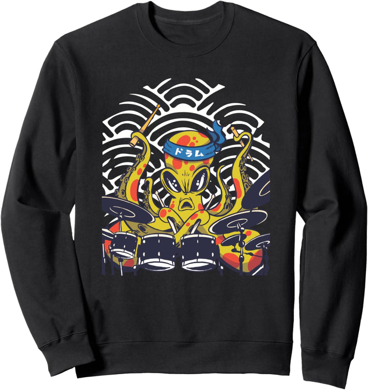Octopus Schlagzeuger Schlagzeug Musik Sweatshirt