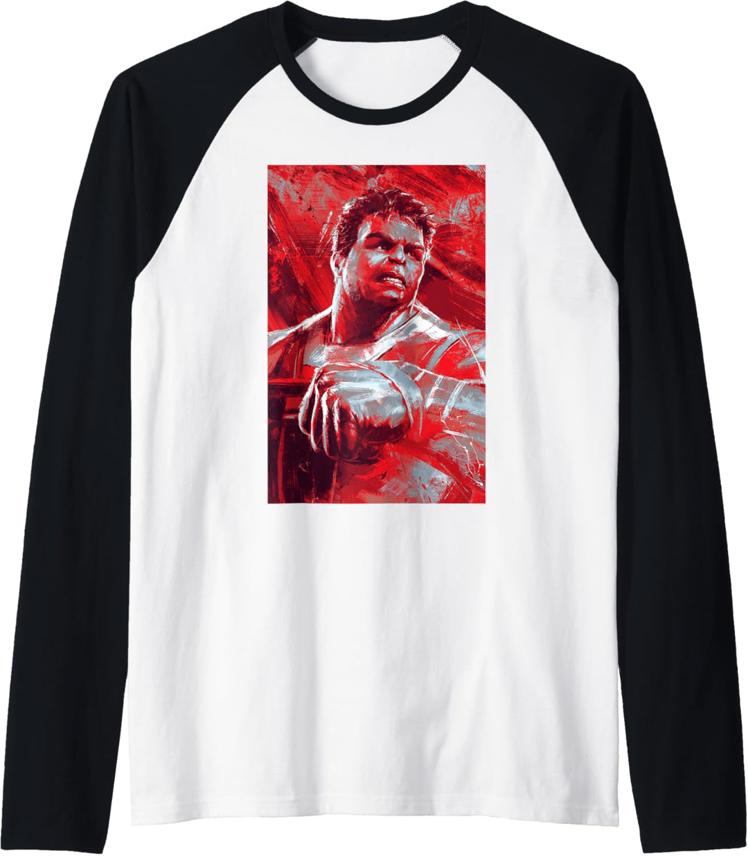 Marvel Avengers Hulk Red Painted Portrait Raglan