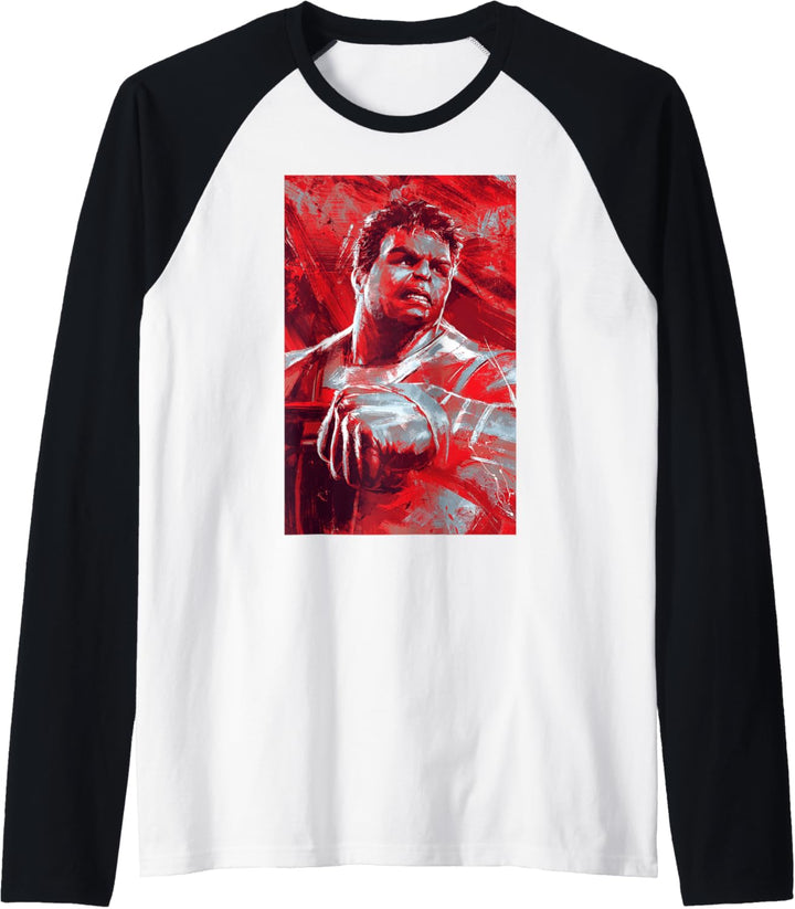 Marvel Avengers Hulk Red Painted Portrait Raglan