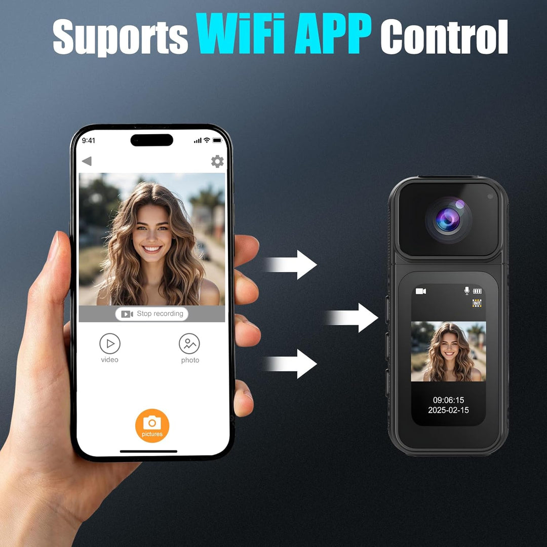 Action Cam 180° Drehung des Objektivs WiFi Kamera, 2.7K Action Kamera mit 170°Weitwinkel,Fahrrad Vid