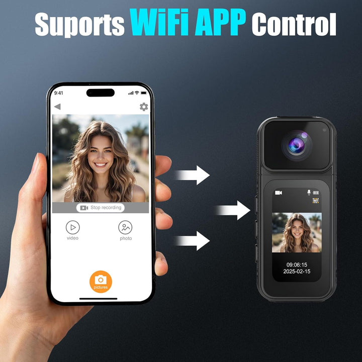 Action Cam 180° Drehung des Objektivs WiFi Kamera, 2.7K Action Kamera mit 170°Weitwinkel,Fahrrad Vid