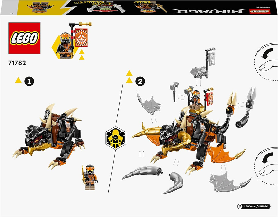 LEGO NINJAGO Coles Erddrache EVO, Spielzeug zum Sammeln mit aufrüstbarem Drachen & Skorpion-Figur so