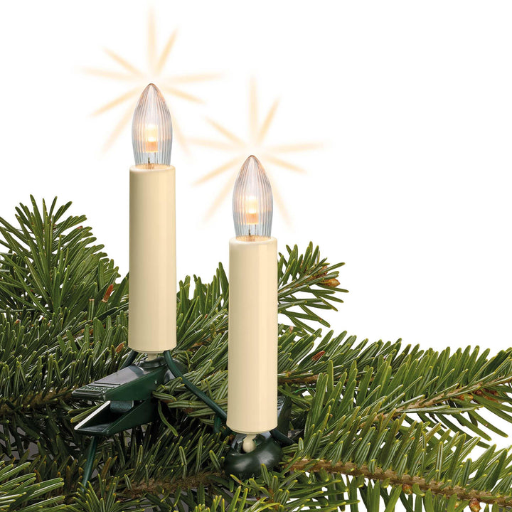 hellum Lichterkette Made-in-Germany Weihnachtsbaum, Kerzen Lichterkette innen mit Clip, 15 BS warm-w