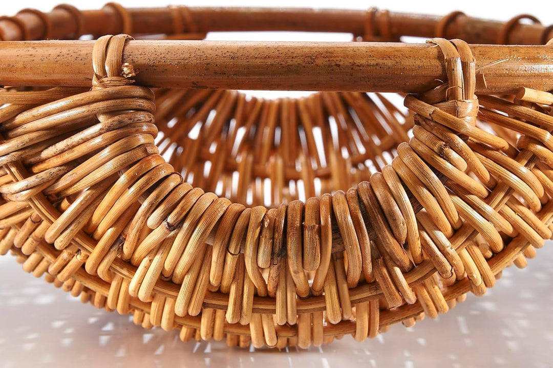 Kobolo Erntekorb Rattankorb Henkelkorb Korb - geflochtenes Rattan - lacak