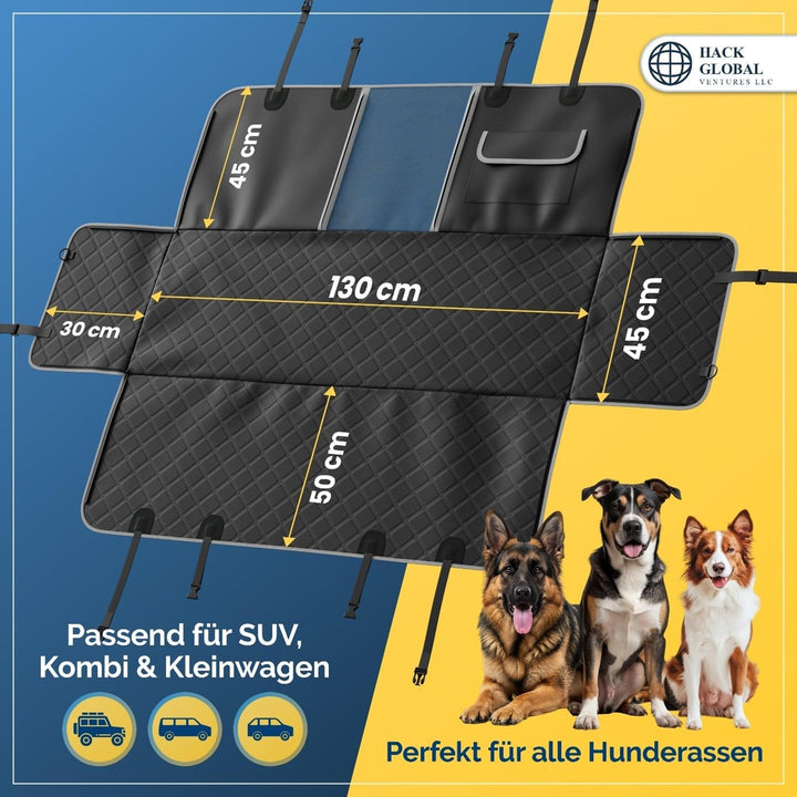 Autoschondecke Hund Rückbank teilbar – Wasserdicht, rutschfest mit Sichtfenster | Für SUV &amp; PKW