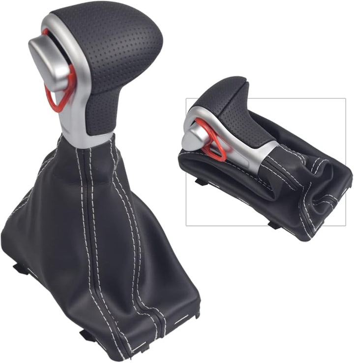 Hacreyatu Automatisch Leder Auto Schaltknauf Stick Gaiter Boot Frame Kit für A-udi A4 B8 A5 Q5 (Nero