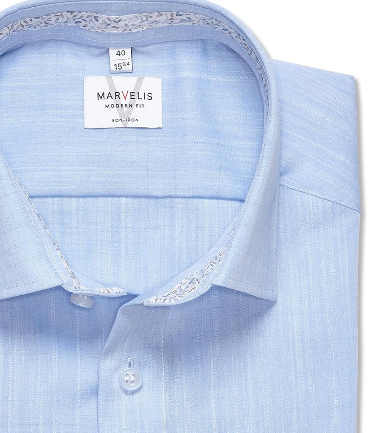 Marvelis Herren Businesshemd Langarm 726614,Einfarbig,Modern Fit,New Kent 39 Bleu 11, 39 Bleu 11