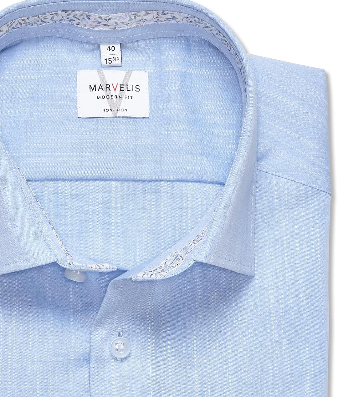 Marvelis Herren Businesshemd Langarm 726614,Einfarbig,Modern Fit,New Kent 43 Bleu 11, 43 Bleu 11