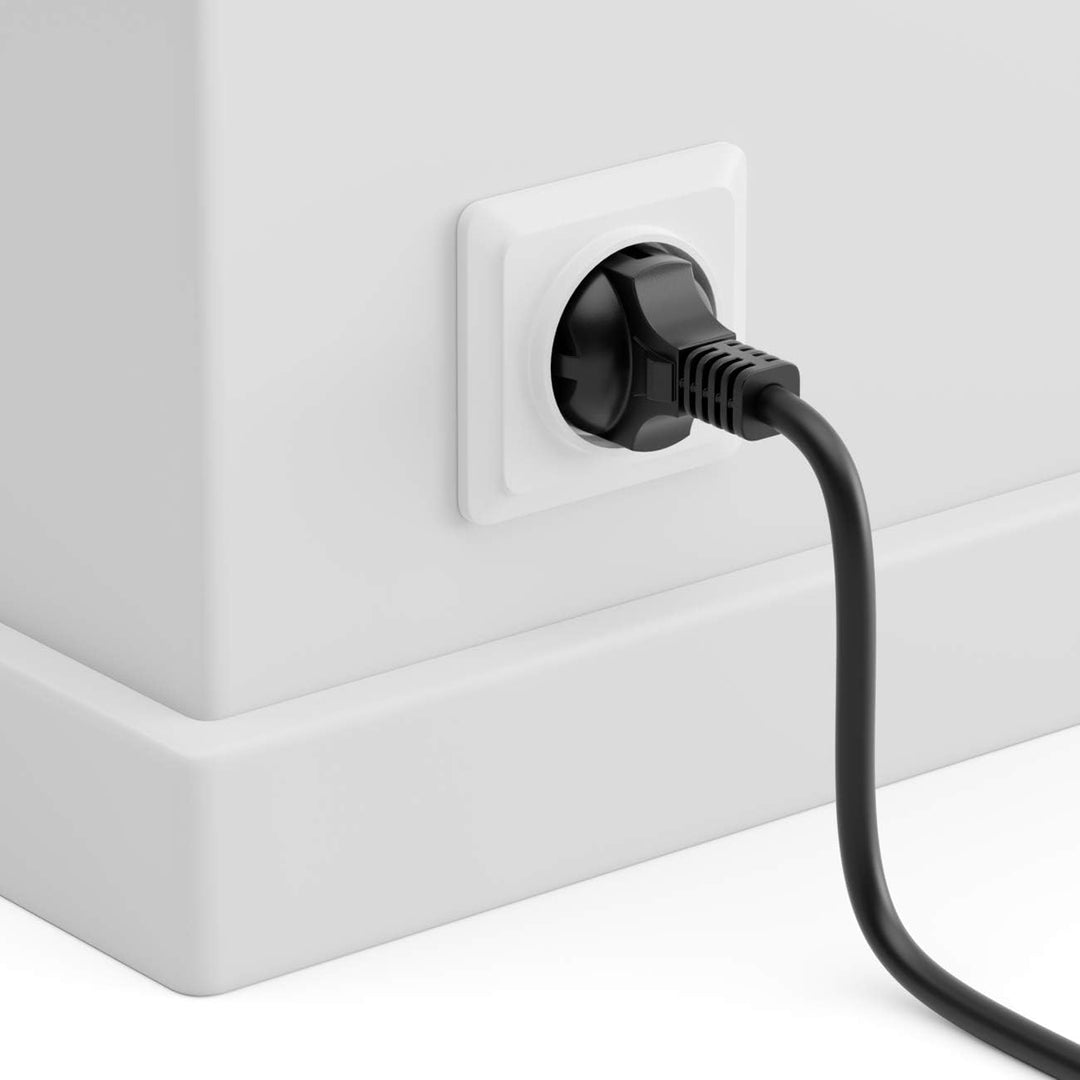 deleyCON 20m Kaltgerätekabel Netzkabel Stromkabel Kaltgeräte Strom Kabel Schutzkontakt Stecker Typ F