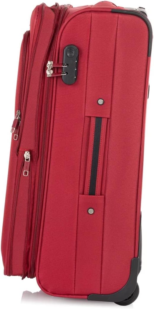 OCHNIK Mittlerer Rollkoffer | Soft Case | Material: Nylon | Farbe: Rot | Grösse: M | Masse: 64x41,50