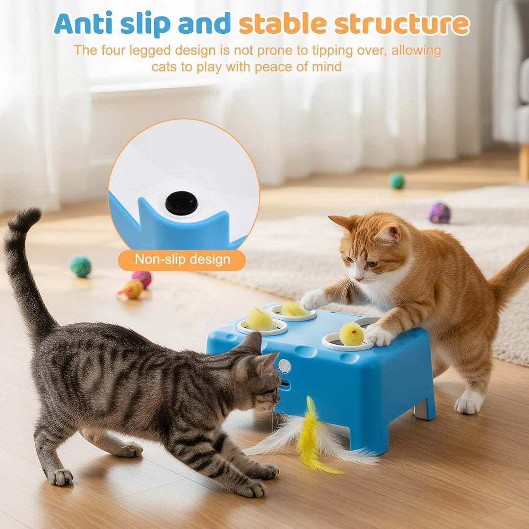 Focenat 2-in-1 Automatisches Katzenspielzeug, Interaktives Katzenspielzeug, Wiederaufladbares Katzen