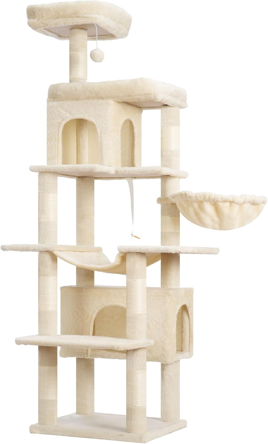 Heybly Kratzbaum, 178 cm Hoch, kratzsäule für Indoor Katzen, Mehrstöckiger Katzenkratzbaum mit 8 Kra